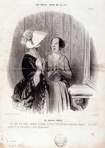 Kreskówka moda. Seria „Piękne dni życia”: „”Kapelusz Pamela…”” 4 listopada autorstwa Honoré Daumier