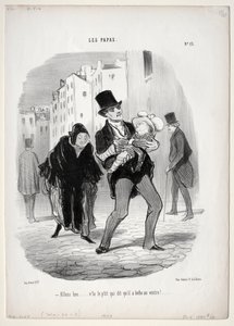Ojcowie, tablica 13: Chodź, kochanie..., 1847. autorstwa Honoré Daumier