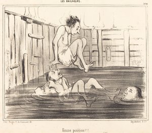 Zła pozycja!!! autorstwa Honoré Daumier