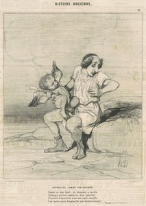 Hippolyte nadziany przez Kupidyna autorstwa Honoré Daumier