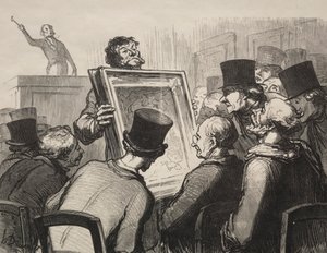 Hotel Bouillon: Miłośnicy zdjęć. autorstwa Honoré Daumier