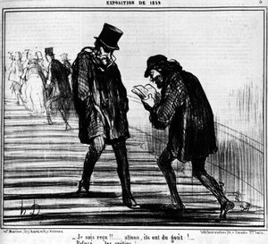 Przyjęto!!... Daj spokój, smakują!... - Odrzuć... kretyni! , zaczerpnięty z „Obrazów i salonów”, serialu animowanego Honore Daumiera (1808-1879). „Charivari” autorstwa Honoré Daumier