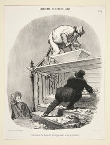 Niedogodności związane z prośbą o naprawy od właściciela, od najemców i właścicieli autorstwa Honoré Daumier