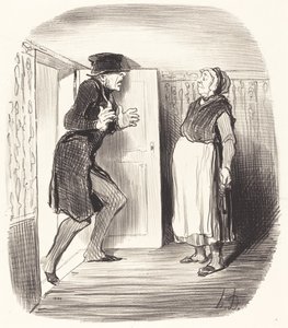 Wada wizyty na antresoli bez środków ostrożności... autorstwa Honoré Daumier