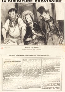 Wnętrze omnibusa autorstwa Honoré Daumier