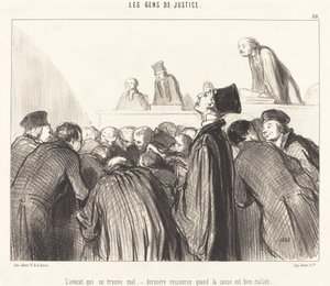 Prawnik, który jest chory autorstwa Honoré Daumier