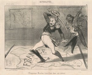 Cesarz Mikołaj pracujący w swoim gabinecie autorstwa Honoré Daumier