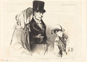 Mama - czy miło jest jeść jego cukier jęczmienny!... autorstwa Honoré Daumier