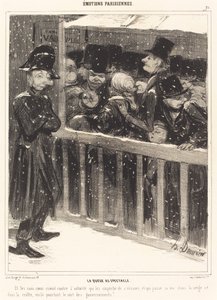 Kolejka na wystawie autorstwa Honoré Daumier