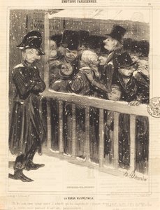 Kolejka na wystawie autorstwa Honoré Daumier