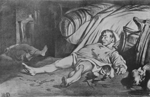 Ulica Transnonain, 1834 autorstwa Honoré Daumier
