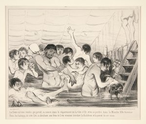 Sekwana to rzeka, która ma swoje źródło w departamencie Cote d autorstwa Honoré Daumier