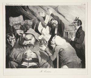 La Tentation. (Pokusa), pl. 453 z czasopisma La Caricature nr. 217 autorstwa Honoré Daumier