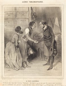 Wizyta wyborcza autorstwa Honoré Daumier
