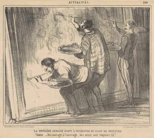 Ostatni tydzień przed otwarciem wystawy... autorstwa Honoré Daumier