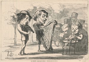 Harfa, niebiański instrument autorstwa Honoré Daumier