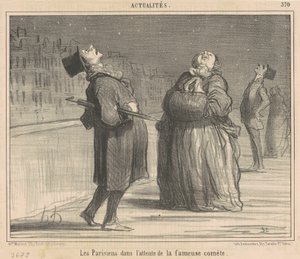 Paryżanie czekają na kometę autorstwa Honoré Daumier