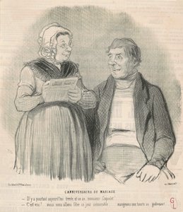 rocznica ślubu autorstwa Honoré Daumier