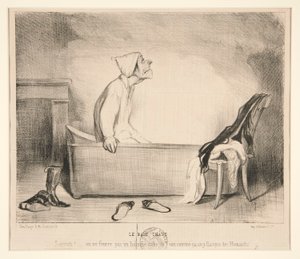 Gorąca kąpiel. cholera jasna! autorstwa Honoré Daumier