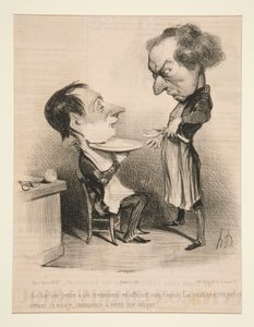 Fryzjer myśli o swoich wierzycielach autorstwa Honoré Daumier