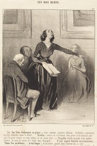 Le Bas-bleu deklamuje swoją sztukę autorstwa Honoré Daumier