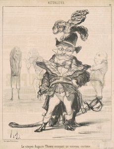 Le Citoyen... Thiers przymierza nowy kostium autorstwa Honoré Daumier