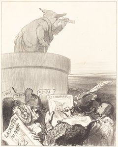 Konstytucja kontemplująca horyzont polityczny autorstwa Honoré Daumier