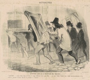 Ostatni dzień odbioru obrazów. Saperlotka. . . Już przyjechaliśmy, a mój obraz nie jest skończony! autorstwa Honoré Daumier