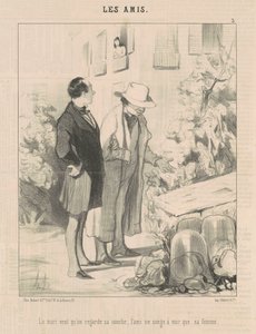 Mąż chce, żebyśmy spojrzeli na jego pieluchę... autorstwa Honoré Daumier