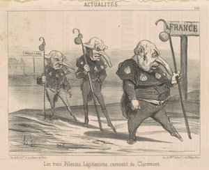 Trzej legitymiści... powracający z Claremont autorstwa Honoré Daumier