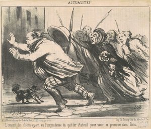 Wróg psów, który miał nieostrożność ... autorstwa Honoré Daumier