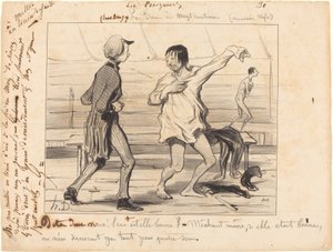 Les Bains za dwadzieścia centymów, nowy styl autorstwa Honoré Daumier