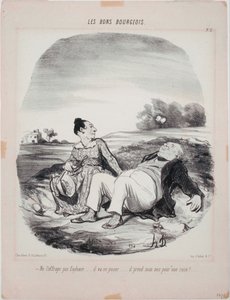 Les Bons Bourgeois: Nie strasz jej, Eudoxie... autorstwa Honoré Daumier