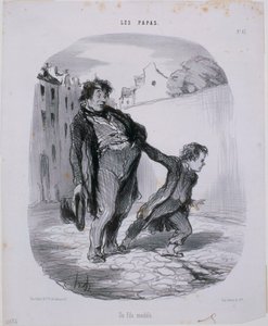 Les Papas- modelowy syn autorstwa Honoré Daumier
