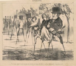 Paryżanie, którzy znaleźli sposób na poruszanie się... autorstwa Honoré Daumier