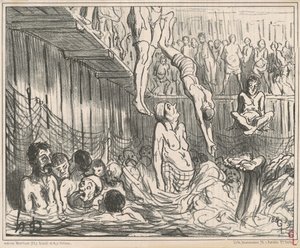 Kąpiele za cztery grosze autorstwa Honoré Daumier