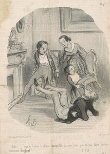 Lolo!...czy chciałbyś zostawić krzesło w spokoju... autorstwa Honoré Daumier