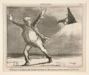 M. Babinet postanawia odejść i ugasić się autorstwa Honoré Daumier