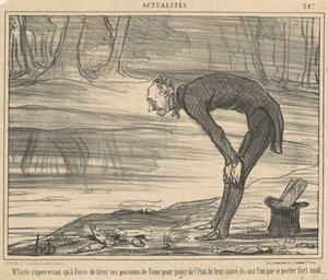 M. Coste, zdając sobie z tego sprawę dzięki strzelaninie autorstwa Honoré Daumier