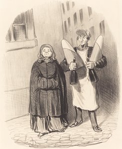 Madame Chapotard przygotowuje się do robienia swoich dżemów autorstwa Honoré Daumier