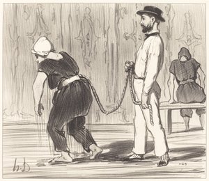 Madame Rabourdeau ma swoją pierwszą lekcję autorstwa Honoré Daumier