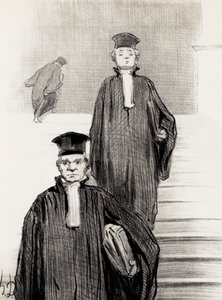 Schody Główne Pałacu Sprawiedliwości, 1848 r. autorstwa Honoré Daumier