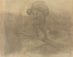 Mężczyzna niosący worek autorstwa Honoré Daumier