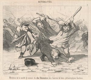 Członkowie Stowarzyszenia Pomocy 10 grudnia... autorstwa Honoré Daumier