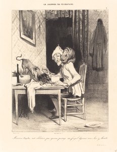 Monsieur Coquelet... dzieli się swoim... lunchem autorstwa Honoré Daumier