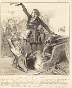Muzyka pirotechniczna, chariwaryczna i diaboliczna autorstwa Honoré Daumier