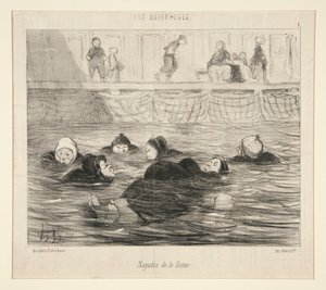 Nayady Sekwany, z Les Baigneuses autorstwa Honoré Daumier