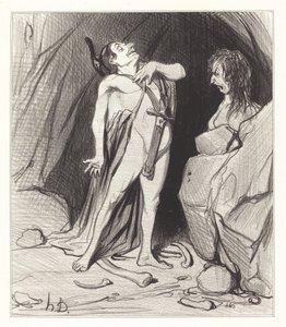 Edyp u Sfinksa autorstwa Honoré Daumier