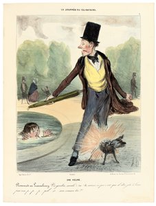 Godzina pierwsza: Spacer po Ogrodach Luksemburskich, 1839 autorstwa Honoré Daumier