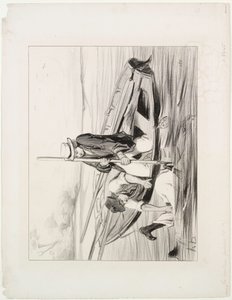 Paryscy żeglarze, tablica 14: Człowiek za burtą, 1843. autorstwa Honoré Daumier